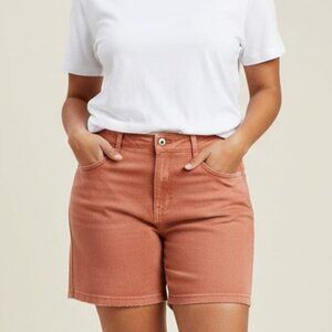 Gloria Vanderbilt All Around Slimming Effect Peach Denim Shorts Size 18